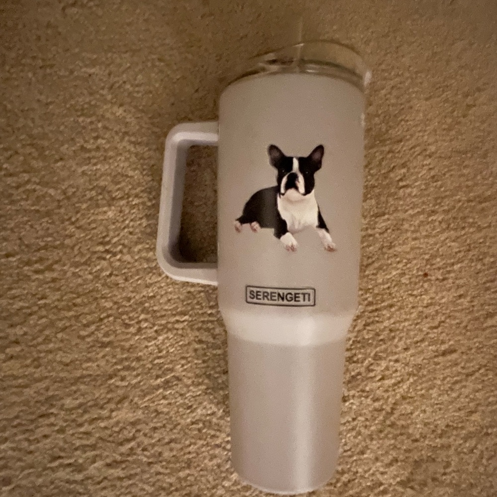 Serengeti Boston terrier gray large Tumbler